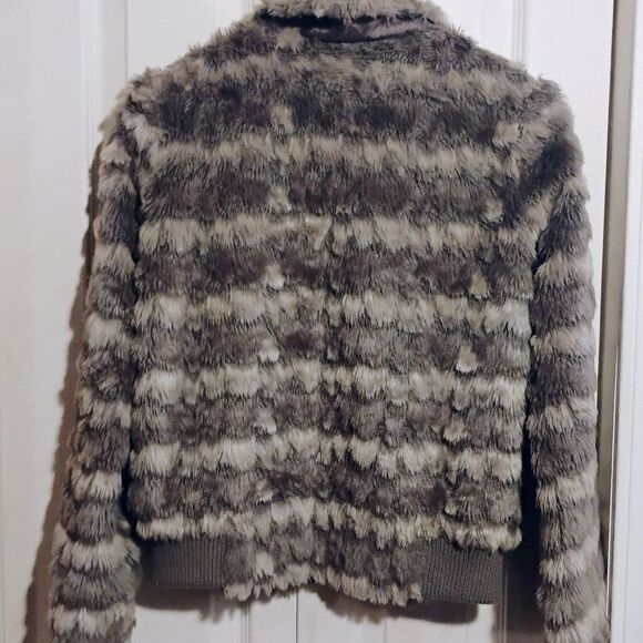 Cherokee Kids Faux Fur Jacket - Brown and Gray - Picture 10 of 15
